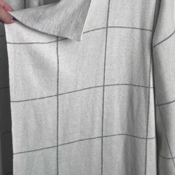 Eileen Fisher Long Neutral Organic Cotton Blend Cardigan Size Large Oversized - Picture 5 of 7